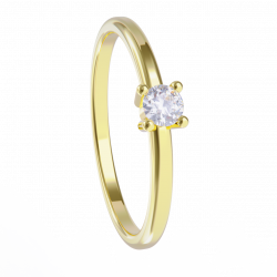 Anillo de oro amarillo y diamante