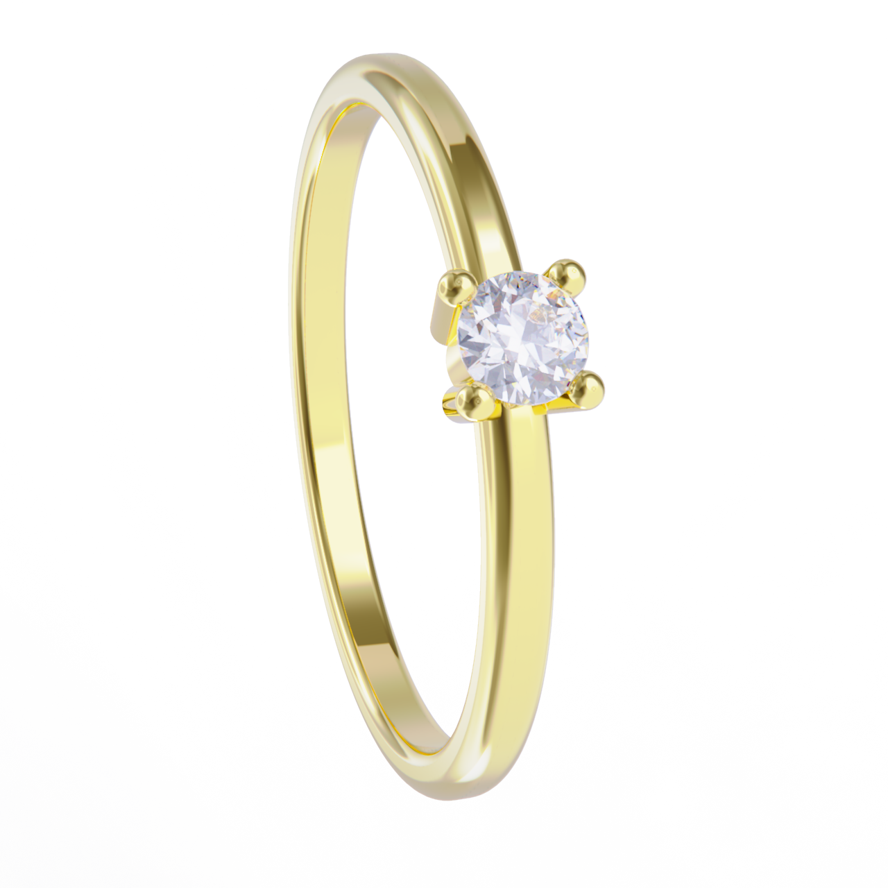 Anillo de oro amarillo y diamante