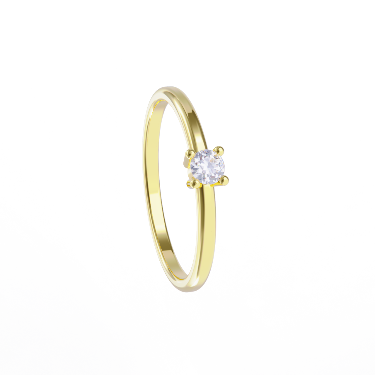 Anillo de oro amarillo y diamante