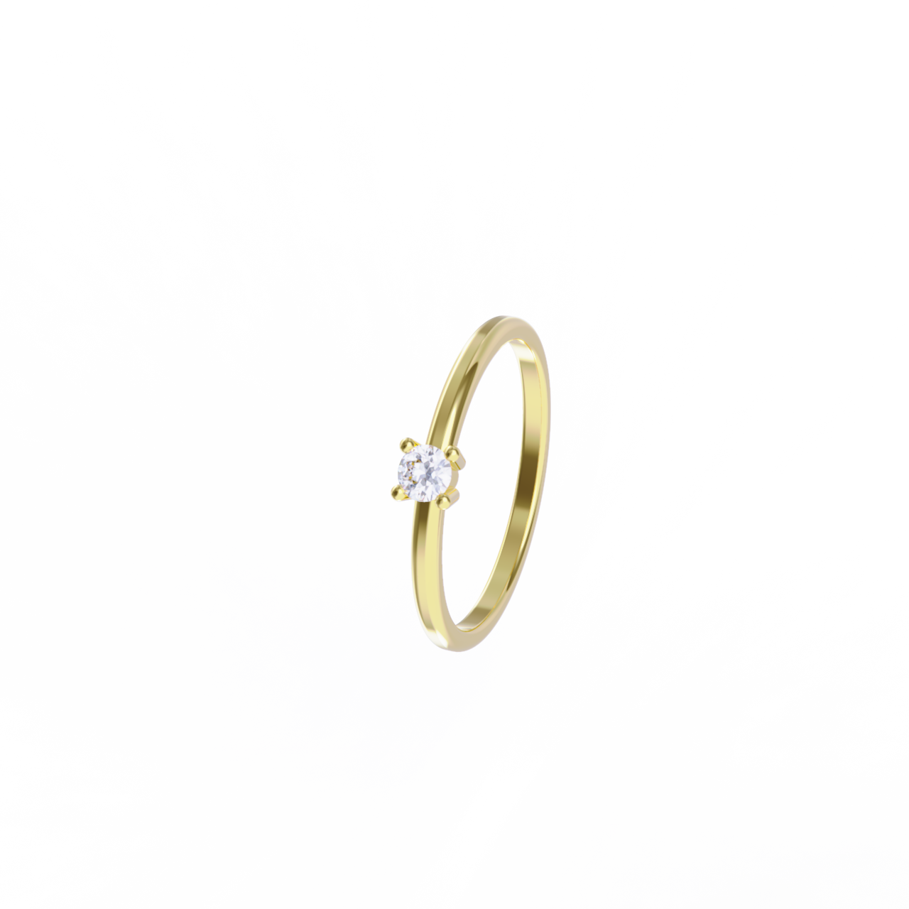 Anillo de oro amarillo y diamante