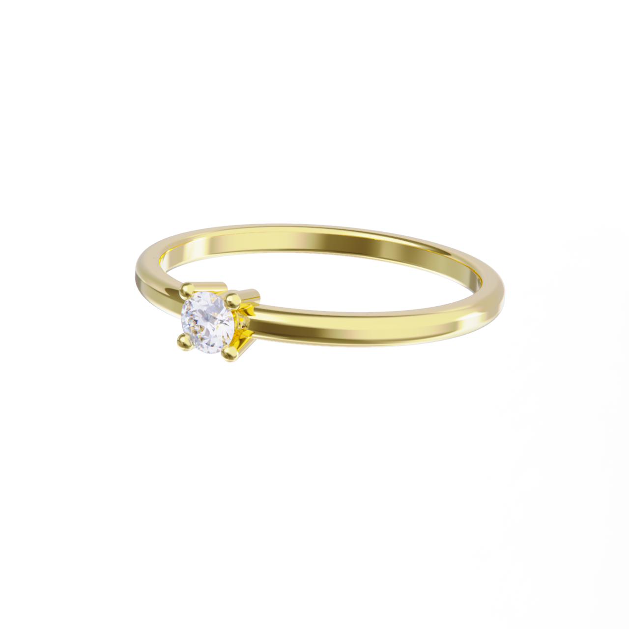 Anillo de oro amarillo y diamante