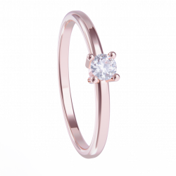 Anillo oro rosa y diamante
