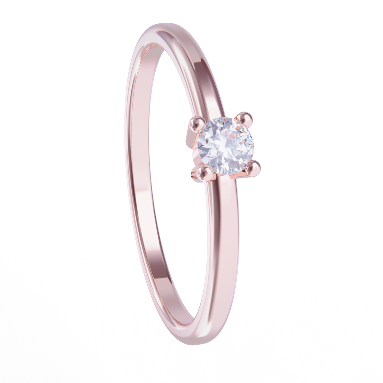 Anillo oro rosa y diamante