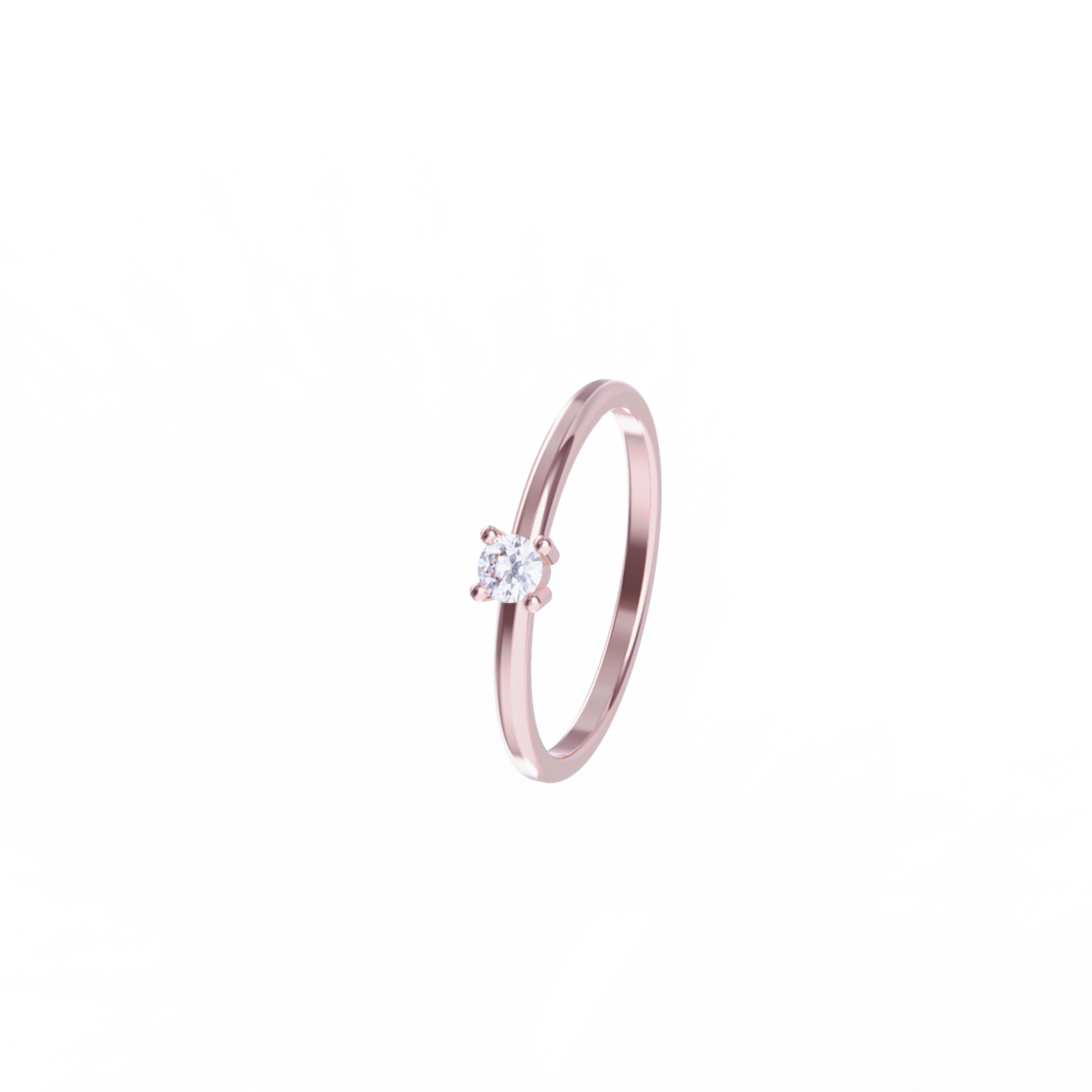 Anillo oro rosa y diamante