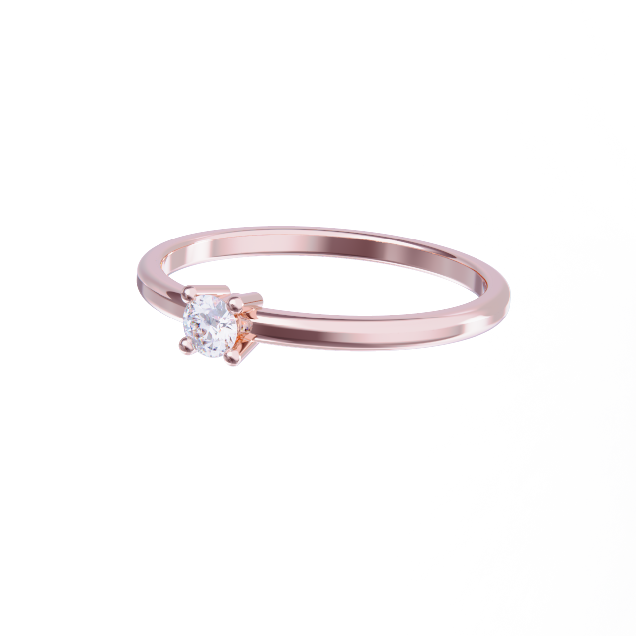 Anillo oro rosa y diamante