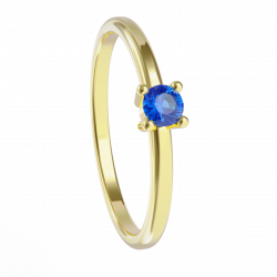 Anillo de oro amarillo y zafiro