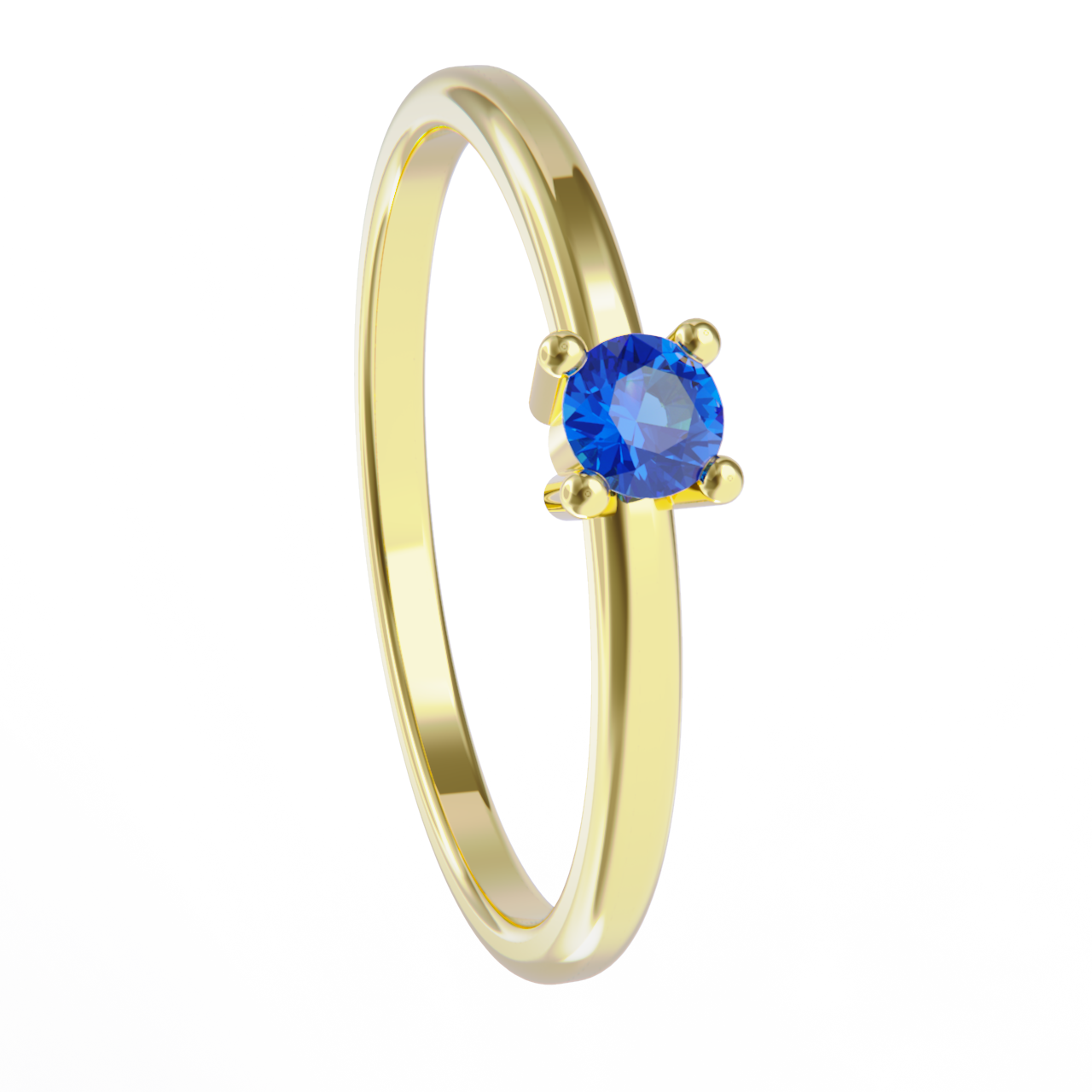 Anillo de oro amarillo y zafiro
