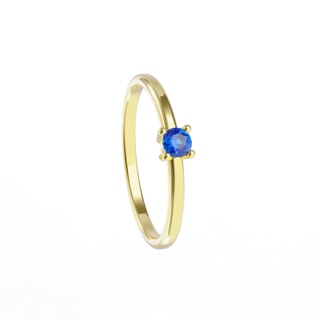 Anillo de oro amarillo y zafiro