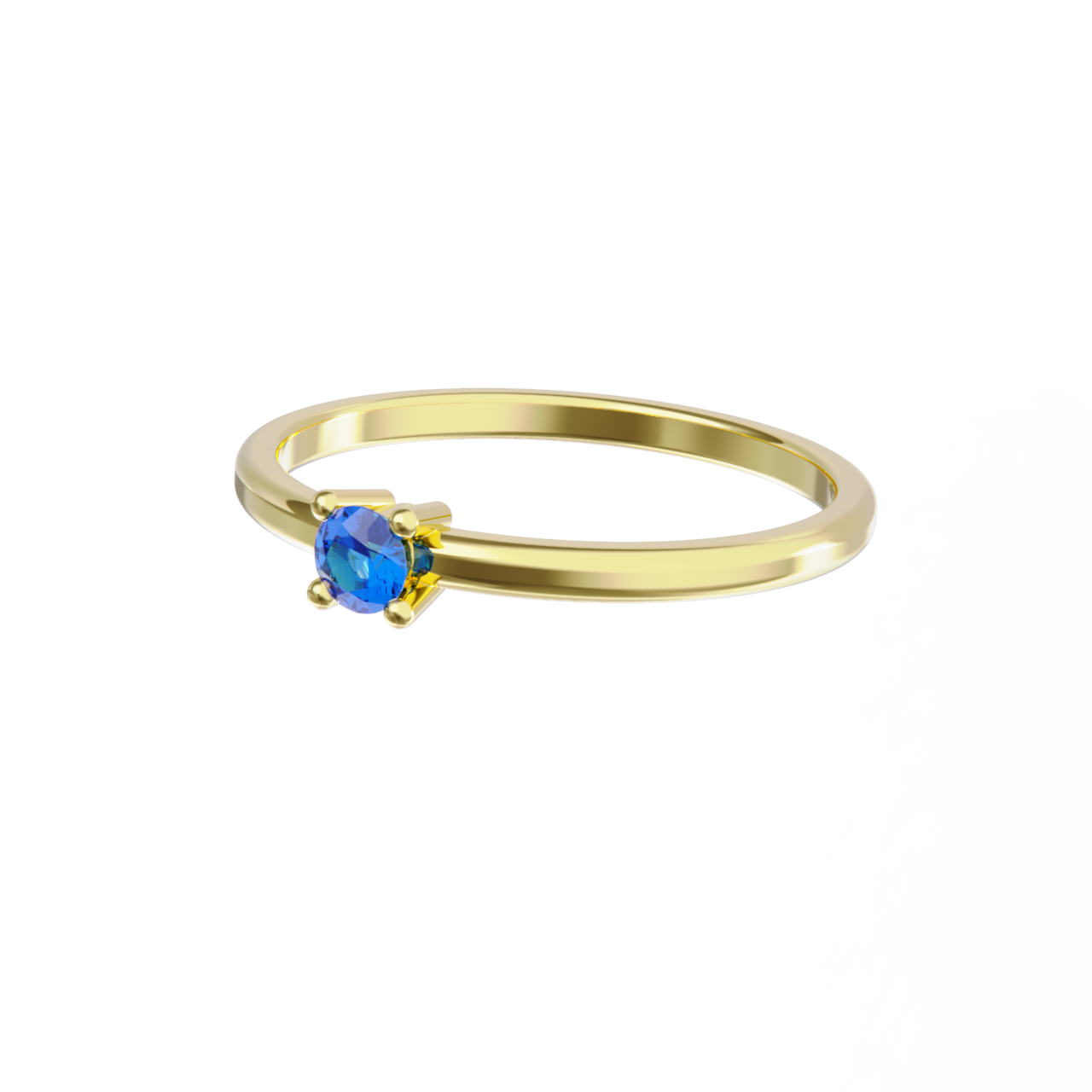 Anillo de oro amarillo y zafiro