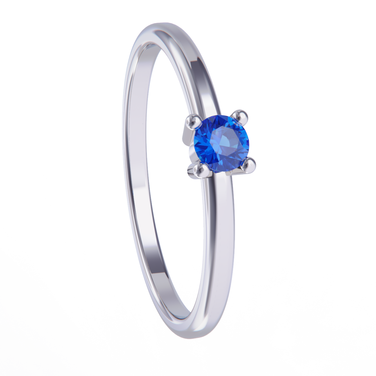 Anillo de platino con zafiro