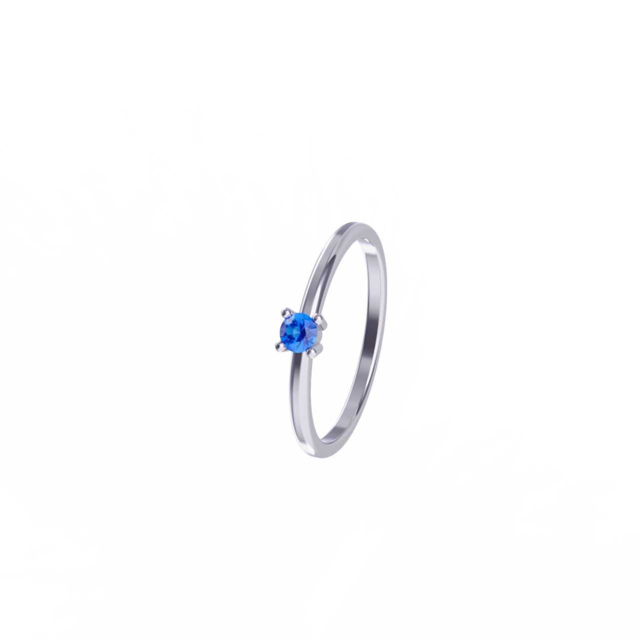 Anillo de platino con zafiro
