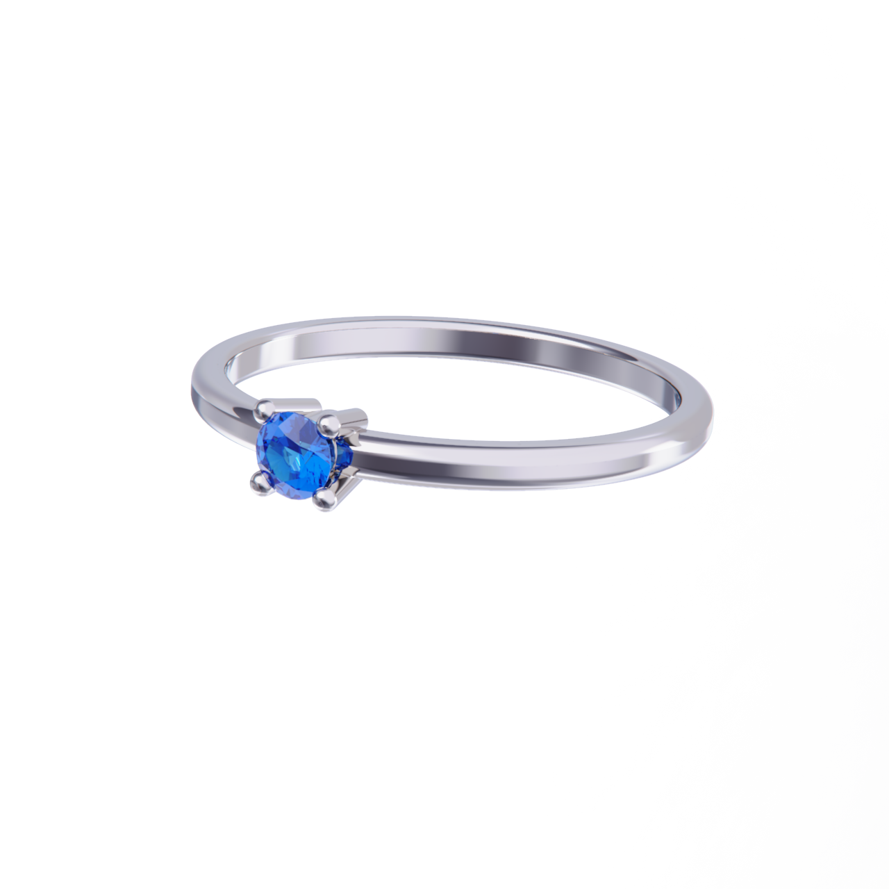 Anillo de platino con zafiro