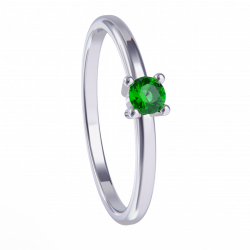 Anillo platino y esmeralda