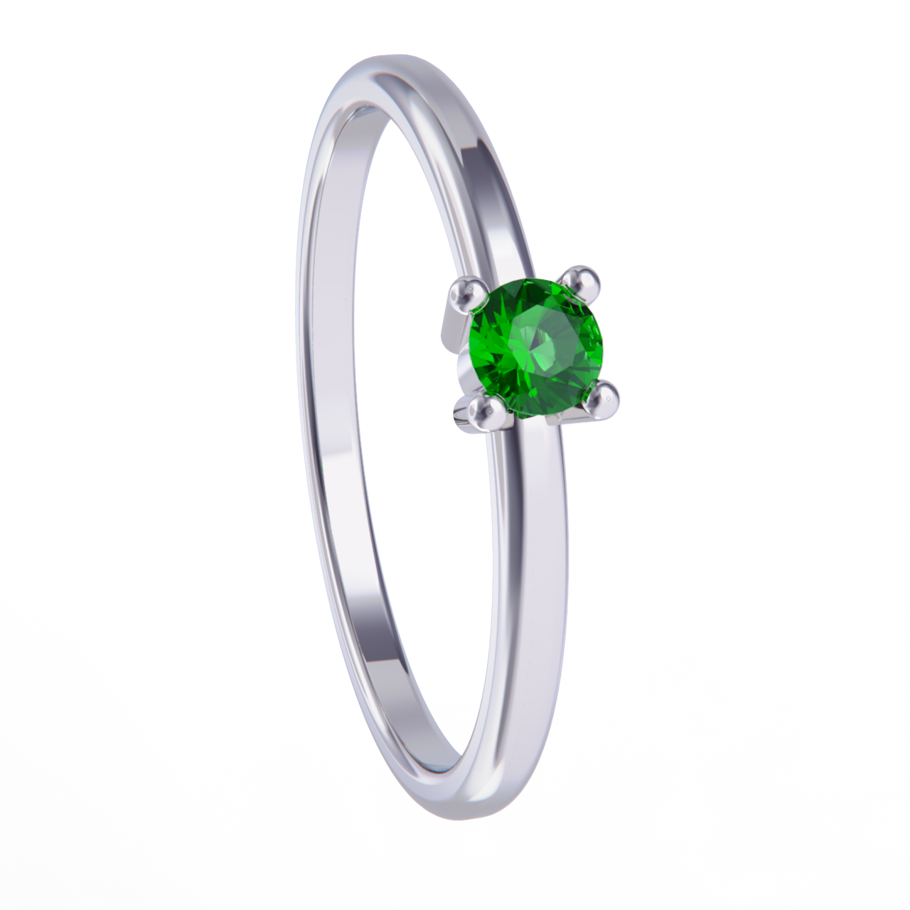 Anillo platino y esmeralda