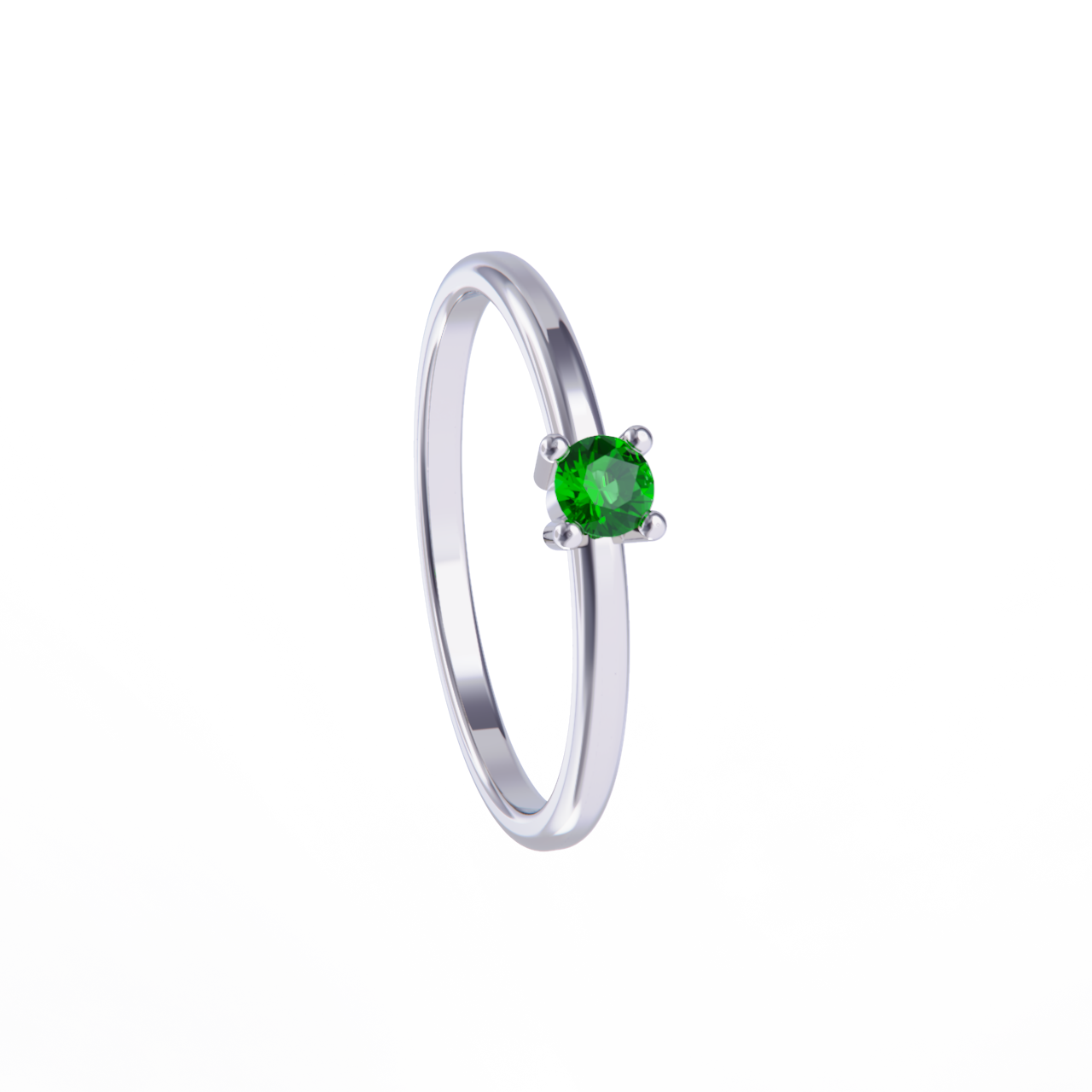 Anillo platino y esmeralda