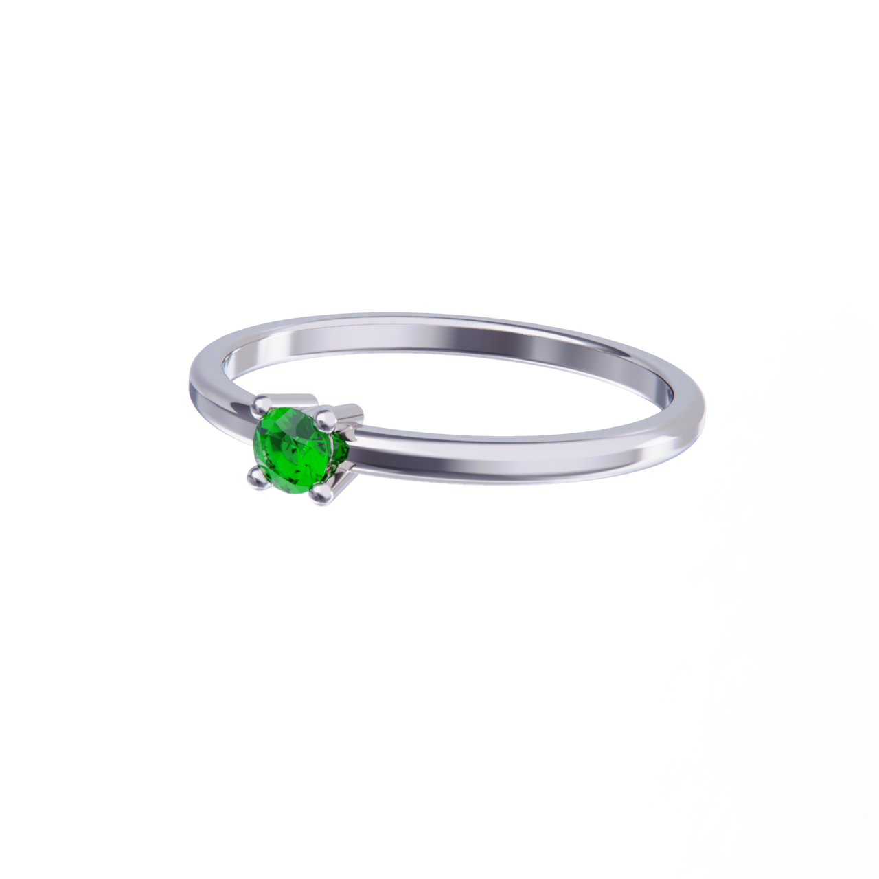 Anillo platino y esmeralda