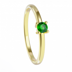 Anillo de oro amarillo con esmeralda