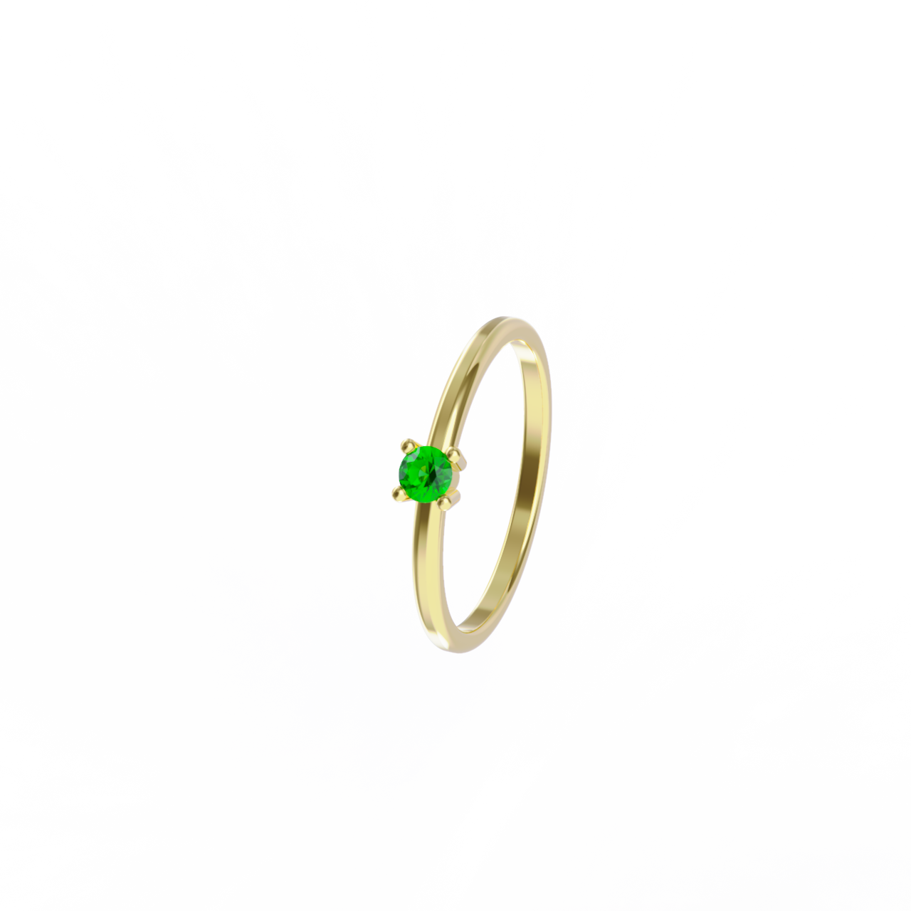Anillo de oro amarillo con esmeralda
