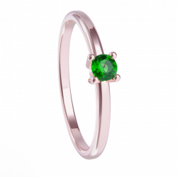 Anillo de oro rosa con esmeralda