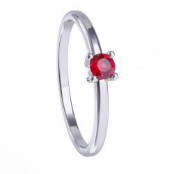 Anillo de platino con rubi