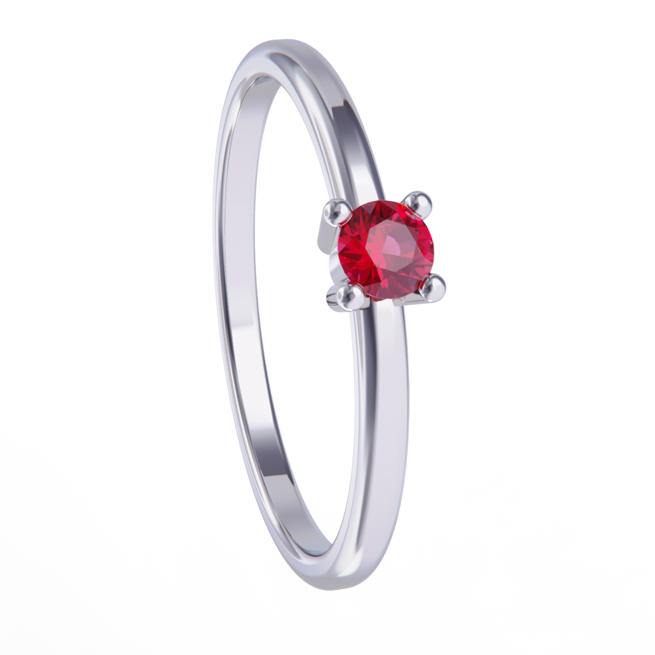 Anillo de platino con rubi