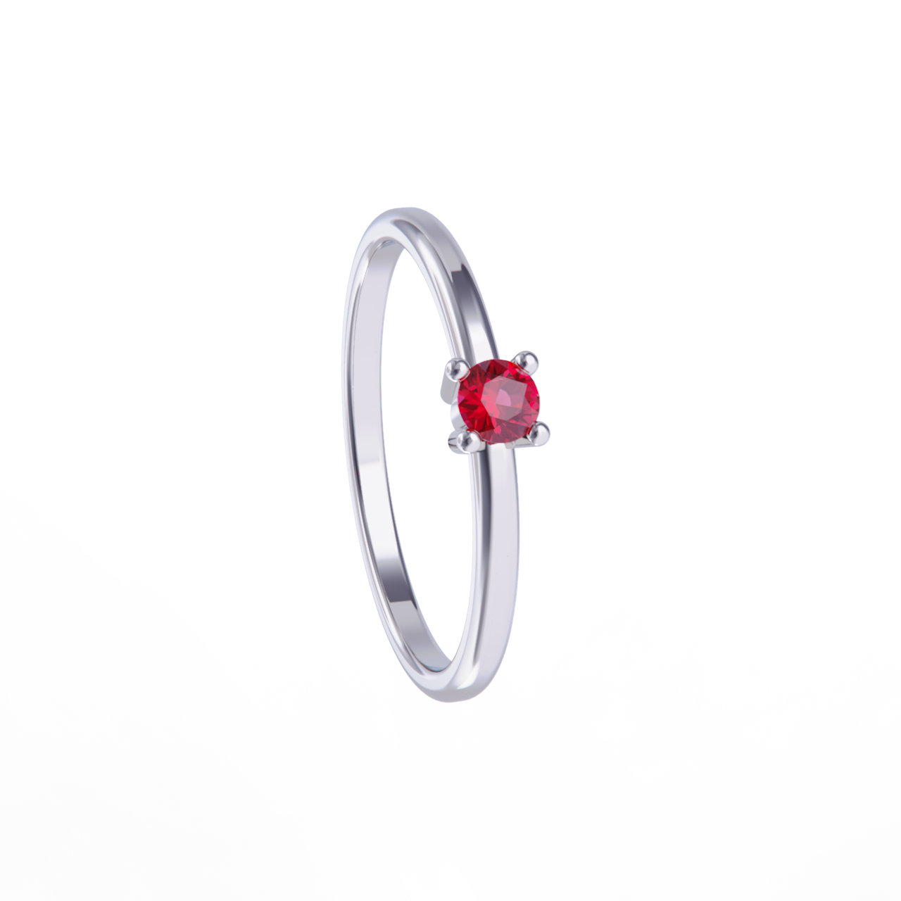 Anillo de platino con rubi