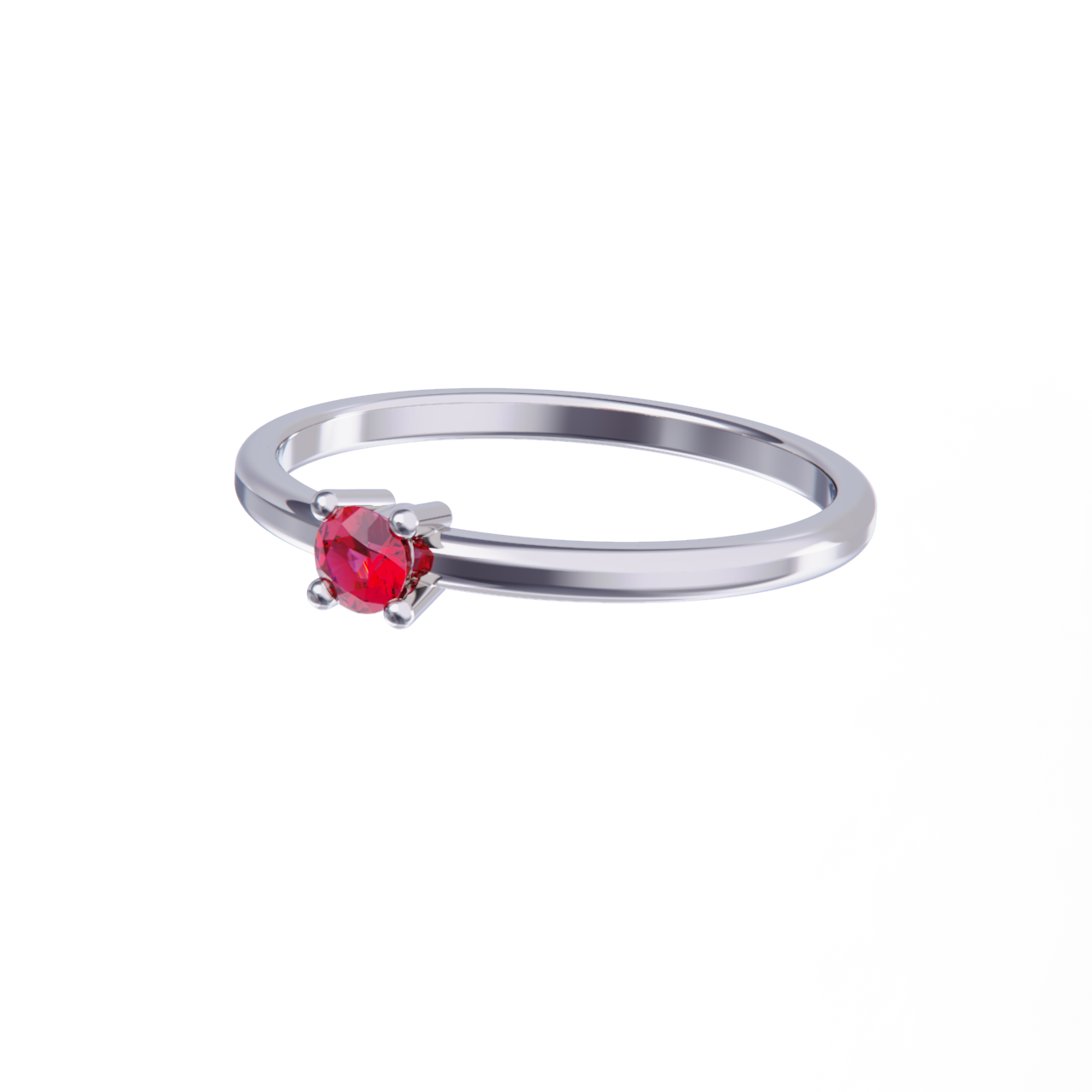 Anillo de platino con rubi
